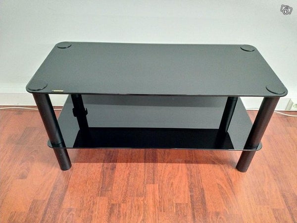 2-kerroksinen TV-taso mustaa lasia, DEMO